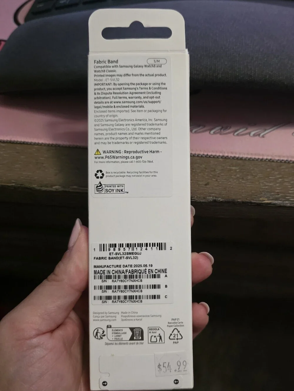 Samsung Light Blue Fabric Band for Galaxy Watch8/Watch8 Classic